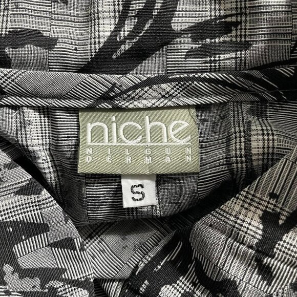 Niche Nilgun Derman Small Button Down Shirt Top Blouse Collared Lagenlook Boho - Picture 5 of 6